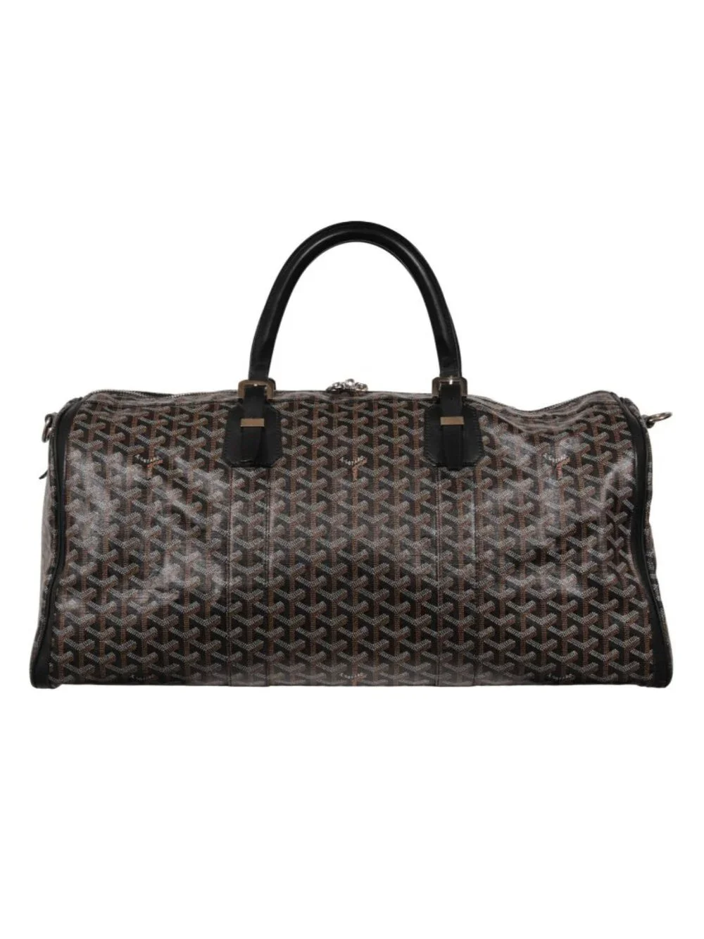 Goyard Croisiere 50 Black Leather Duffle Travel Carry On Vacation Weekend Bag